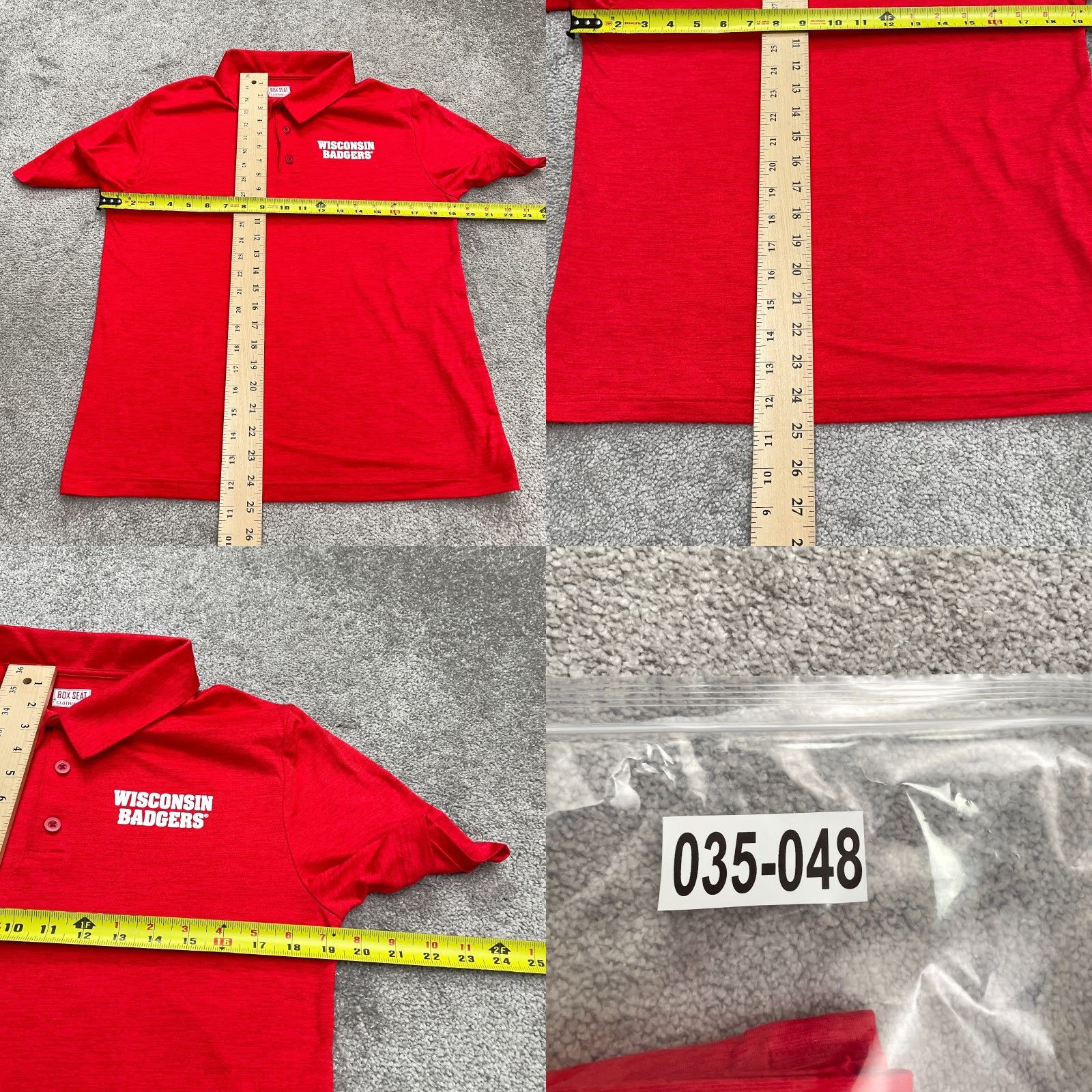 Vintage Box Seat Polo Shirt Mens Medium Red UW Badgers University Shirt Polo Size US M / EU 48-50 / 2 - 8 Thumbnail
