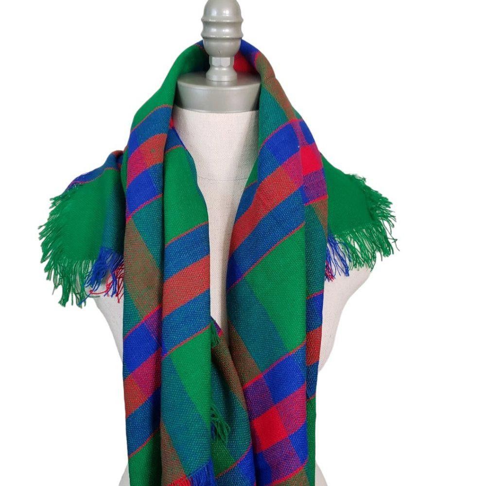 Designer CT846 Warm Red, Green Blue Shoulder Wrap-Unisex Size ONE SIZE - 2 Thumbnail