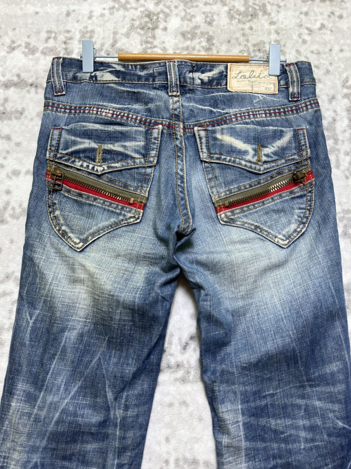 Japanese Brand Lolita Y2K Japanese Flare Zip Back Pocket Concert Club Denim Size US 32 / EU 48 - 10 Thumbnail