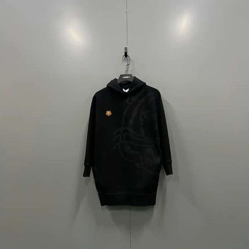 Kenzo KENZO Black Cotton Logo Long Sleeve Dress 0089 Size XS / US 0-2 / IT 36-38 - 1 Thumbnail