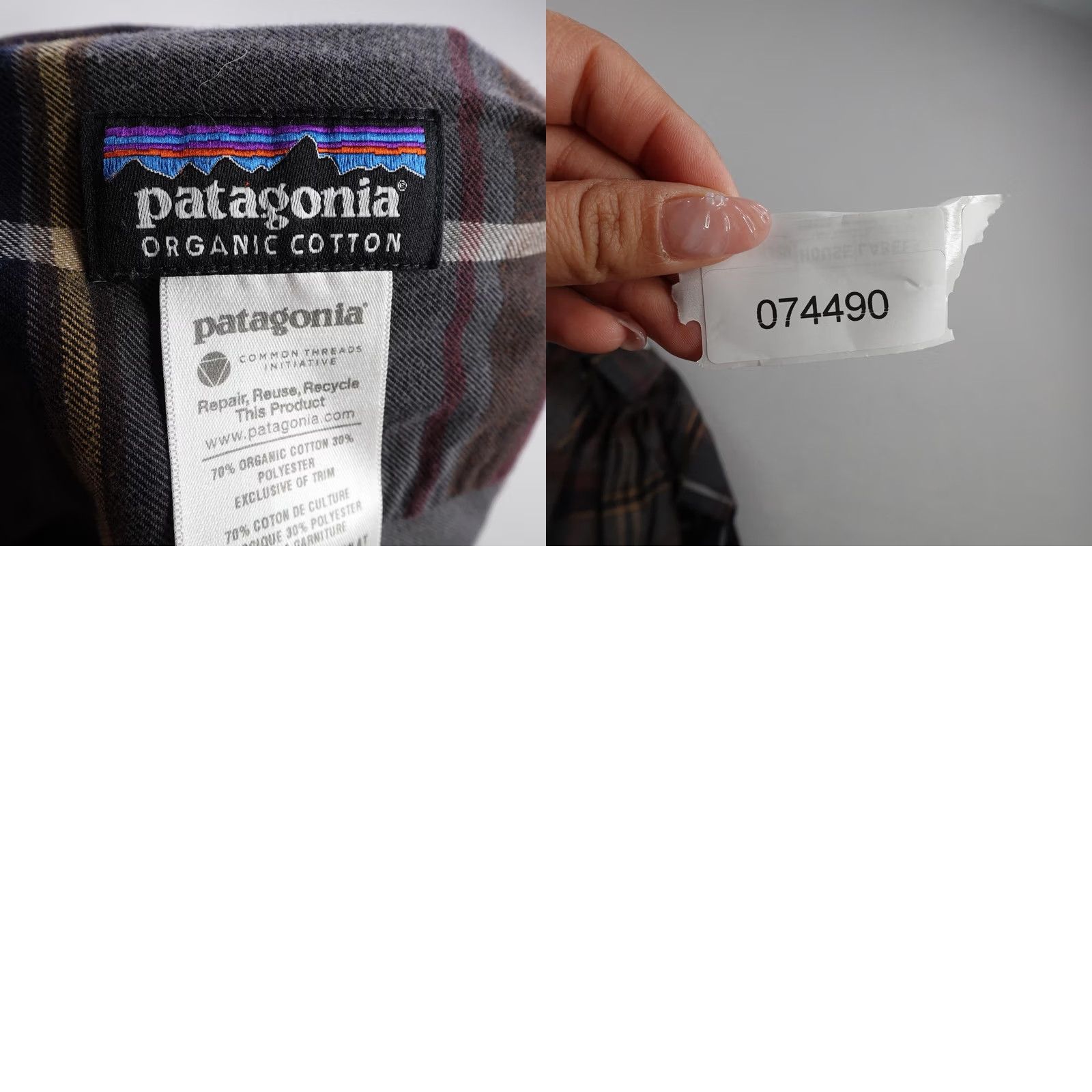 Patagonia Patagonia Mens Medium Brown Gray Plaid Flannel Button Up Organic Cotton Shirt Size US M / EU 48-50 / 2 - 8 Thumbnail