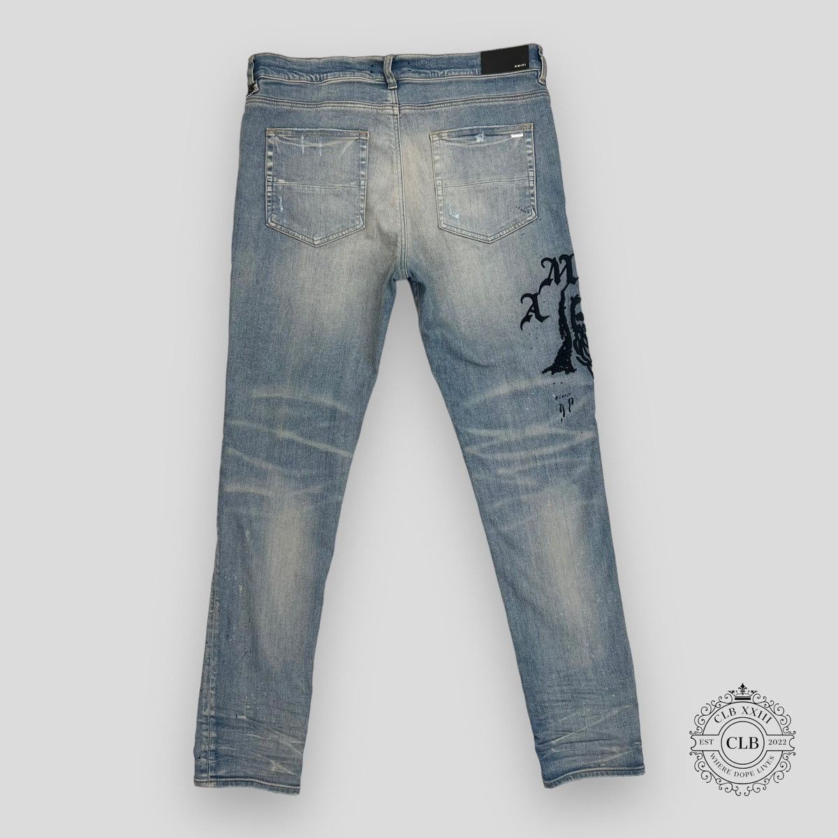Amiri AMIRI X WES LANG REAPER LOGO JEANS - CLAY INDIGO Size US 38 / EU 54 - 2 Thumbnail