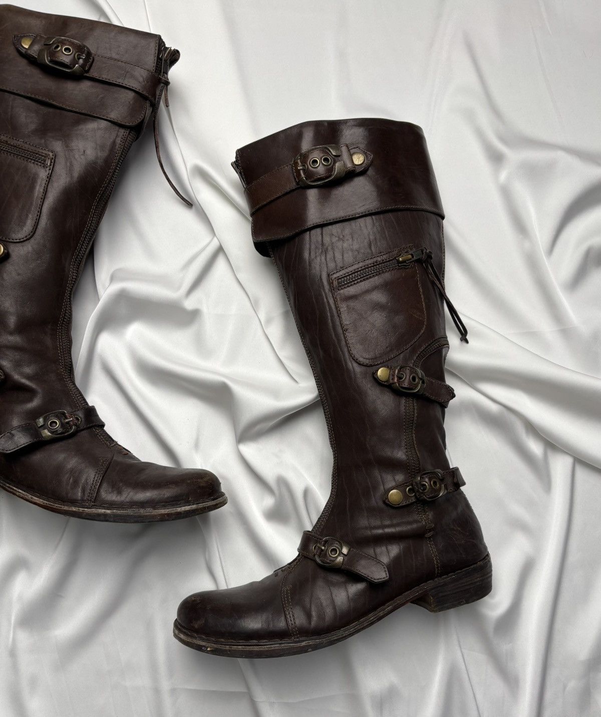 Vintage Vintage leather super rare boots with buckles and zippers Size US 9 / IT 39 - 3 Thumbnail