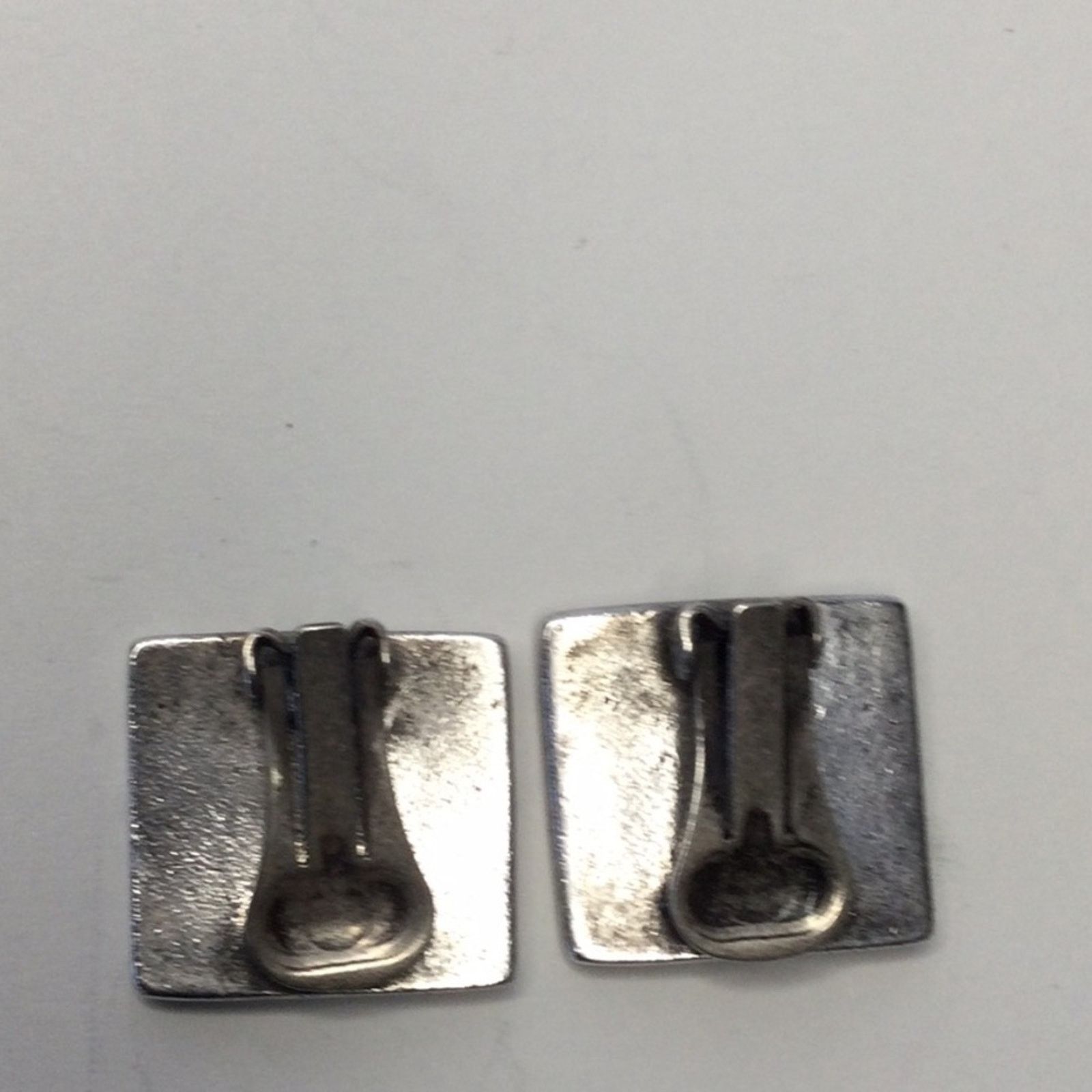 Other Square Geometric Green & Gray Vintage 1980's ClipOn Earrings Size ONE SIZE - 12 Thumbnail