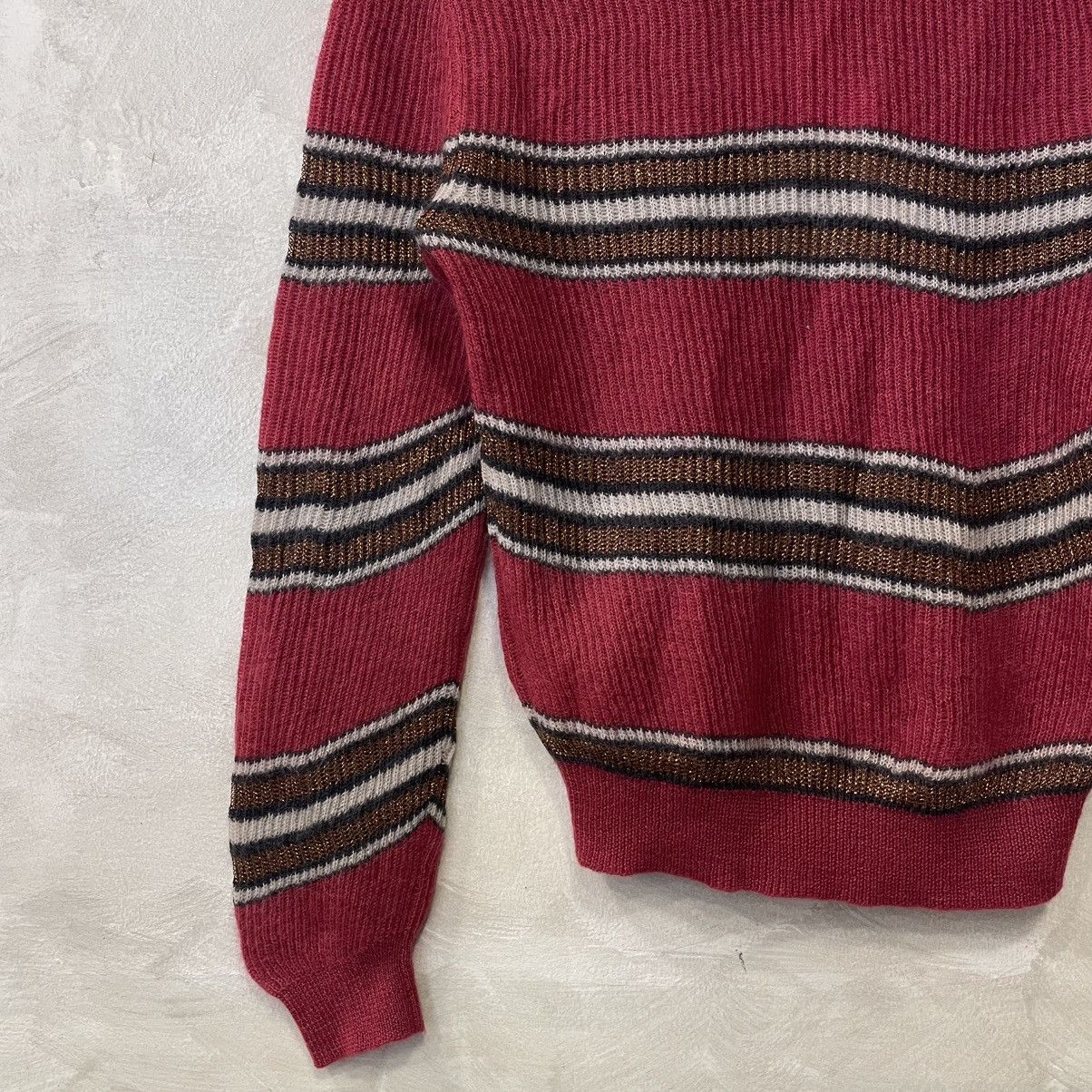 Brunello Cucinelli Brunello Cucinelli Mohair Stripe Knit Sweater Size XS / US 0-2 / IT 36-38 - 4 Thumbnail