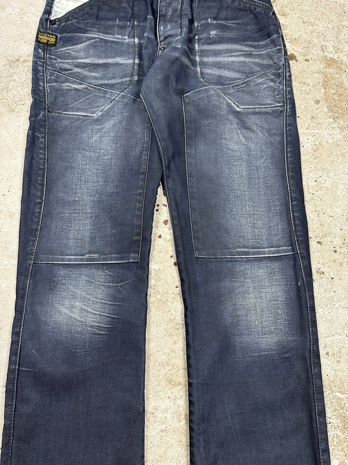 G-Star × Vintage Vintage G Star Raw 3301 Navy Aero Tapered Denim Pants Size US 31 - 6 Thumbnail