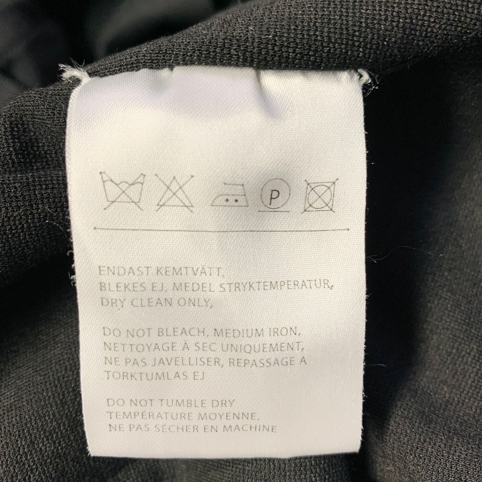 Acne Studios ACNE 0 Black Wool Blend Ruched Strapless Knee Length Dress Size XS / US 0-2 / IT 36-38 - 7 Thumbnail