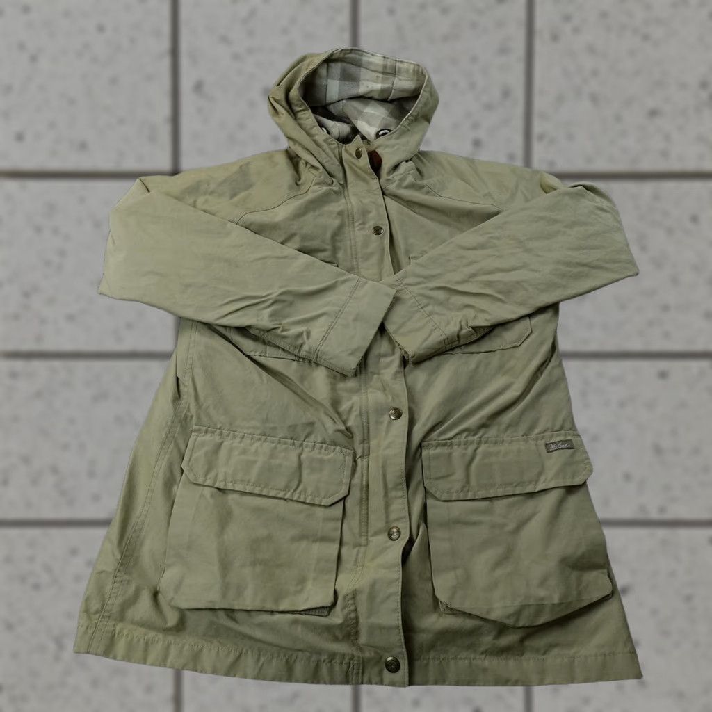 Vintage Woolrich Coat Parka Womens M Beige Twill Hooded Lined Pockets Button Logo Outdoor Casual Travel Winter Fall Size M / US 6-8 / IT 42-44 - 1 Thumbnail