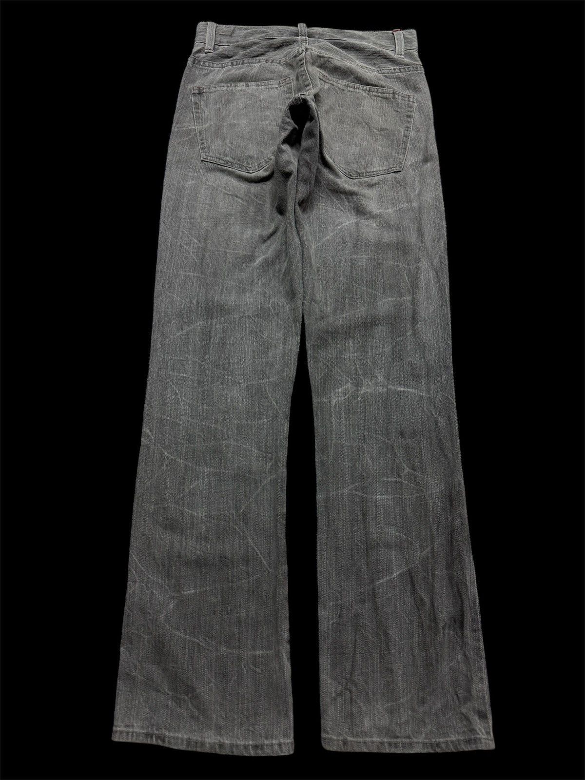 Designer 💥Flare💥90s Jack Serika Punk Jeans Script Logo Faded Distress Size US 28 / EU 44 - 2 Thumbnail