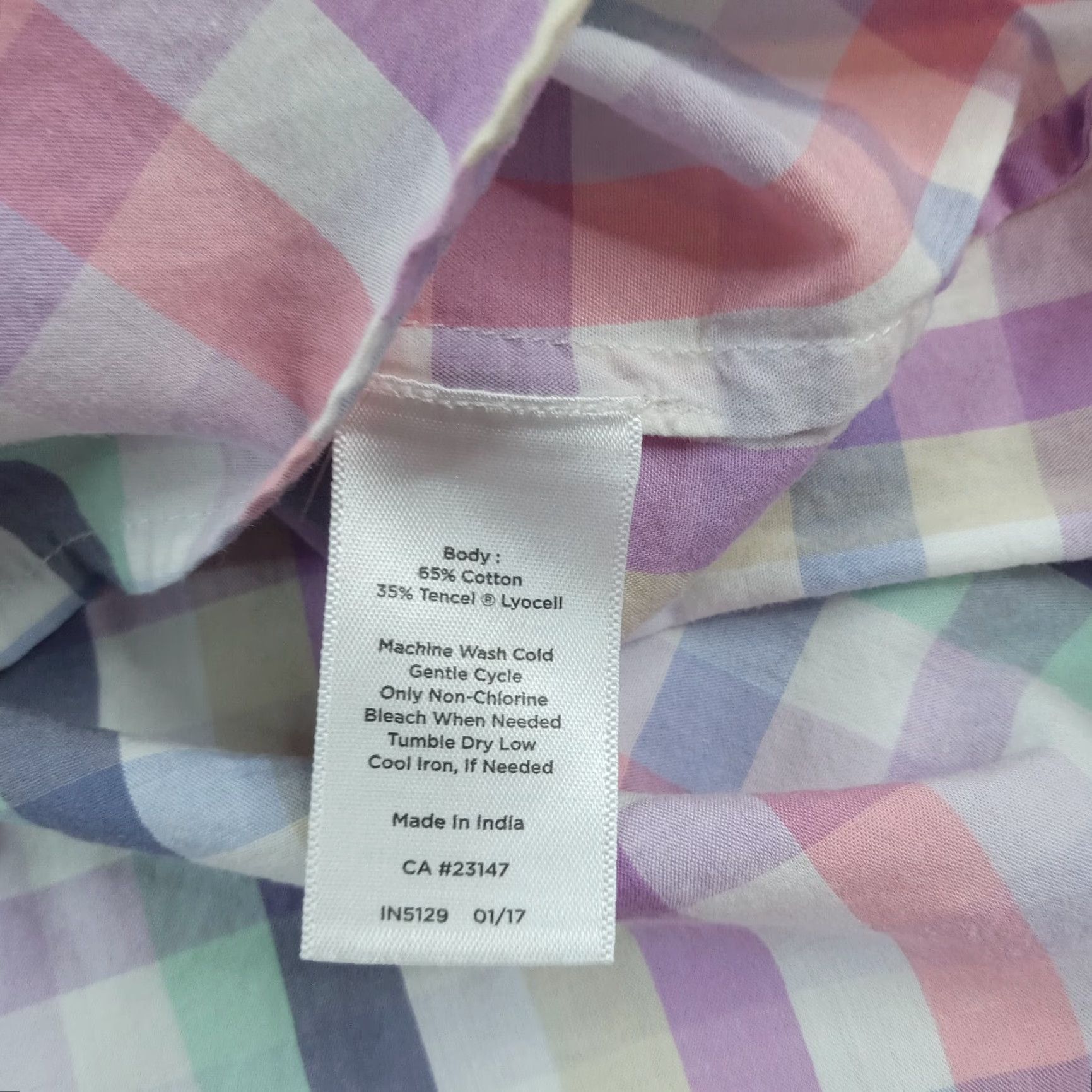 Talbots Talbots Women's Petite Small Plaid Long Sleeve Button Up Blouse Purple White Cotton Size S / US 4 / IT 40 - 6 Thumbnail