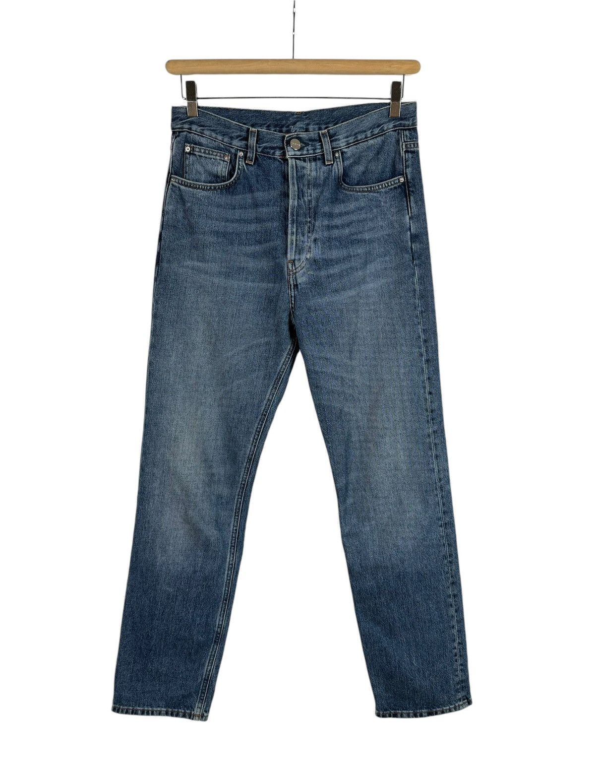 Toteme Toteme Blue Stright Jeans size 27 Leather Badge Size 27" / US 4 / IT 40 - 12 Thumbnail