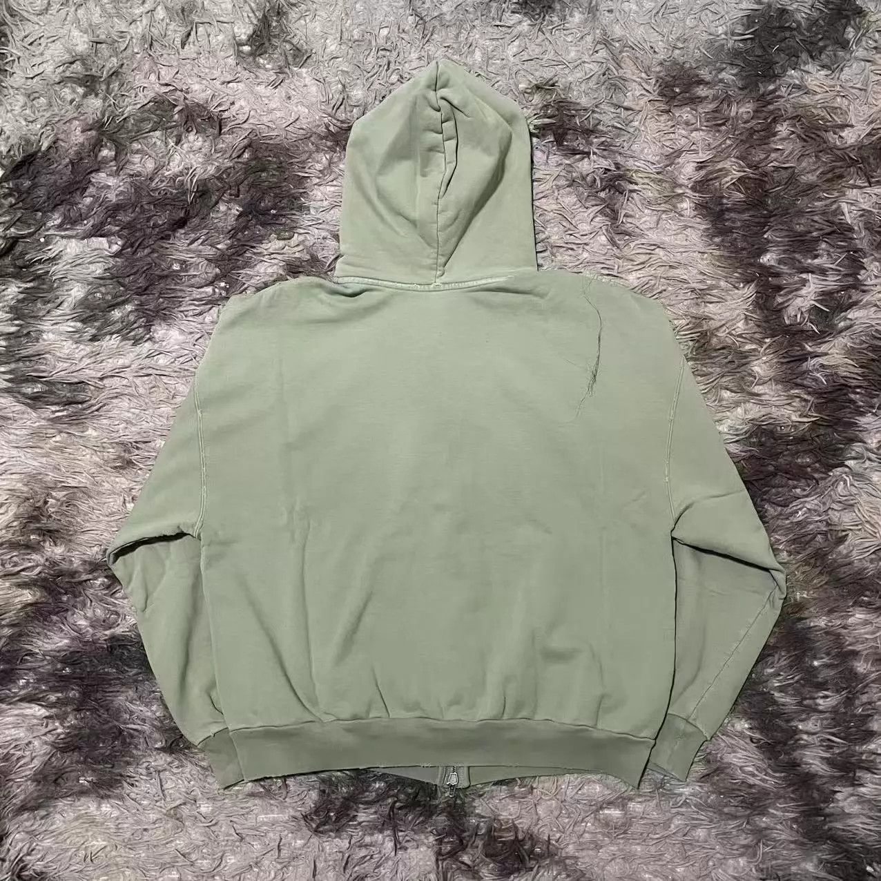 Balenciaga Balenciaga Olive Green Destroyed Washed Patch Zip Hoodie Size US M / EU 48-50 / 2 - 2 Thumbnail