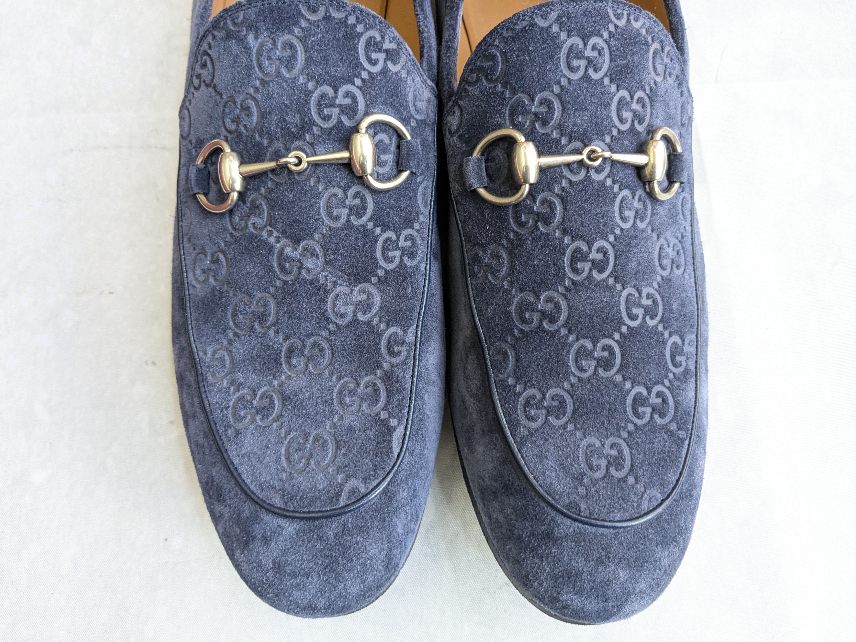 Gucci Gucci Horsebit Loafers Blue Suede 12.5 Monogram Logo GG Size US 12.5 / EU 45-46 - 3 Thumbnail