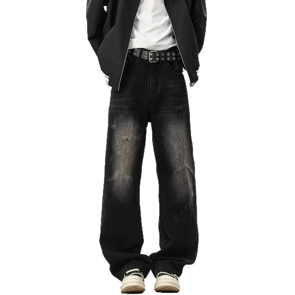 Japanese Brand Retro loose wide leg straight leg casual jeans Size US 32 / EU 48 - 5 Thumbnail