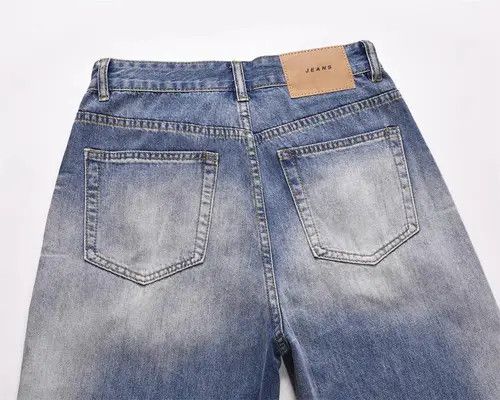 Japanese Brand VIBE Men's contrast straight oversize hip-hop wide-leg jeans Size US 32 / EU 48 - 5 Thumbnail