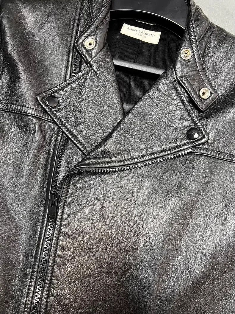 Saint Laurent Paris Saint Laurent Paris Black Warrior Stand Collar Lamb Leathe Size US L / EU 52-54 / 3 - 4 Thumbnail