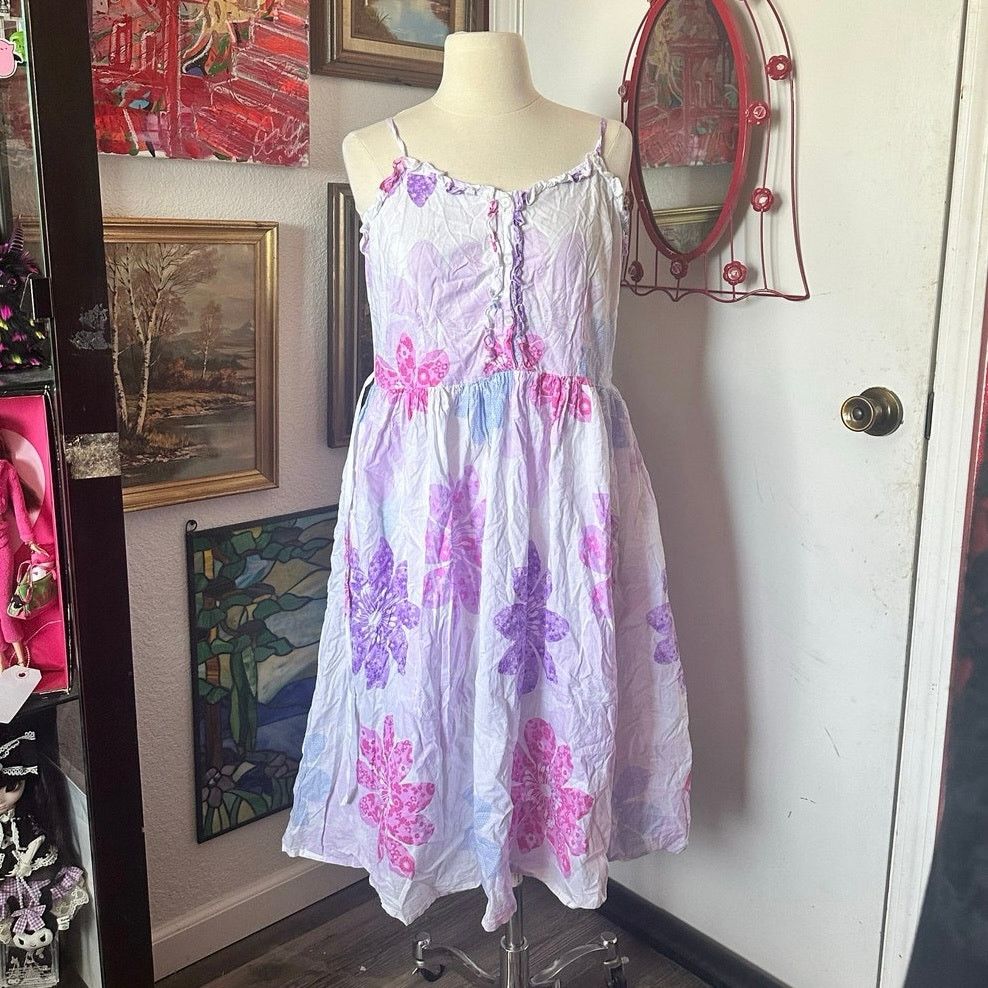 Other jozelle’s purple white pink floral button up tank dress Size M / US 6-8 / IT 42-44 - 1 Thumbnail