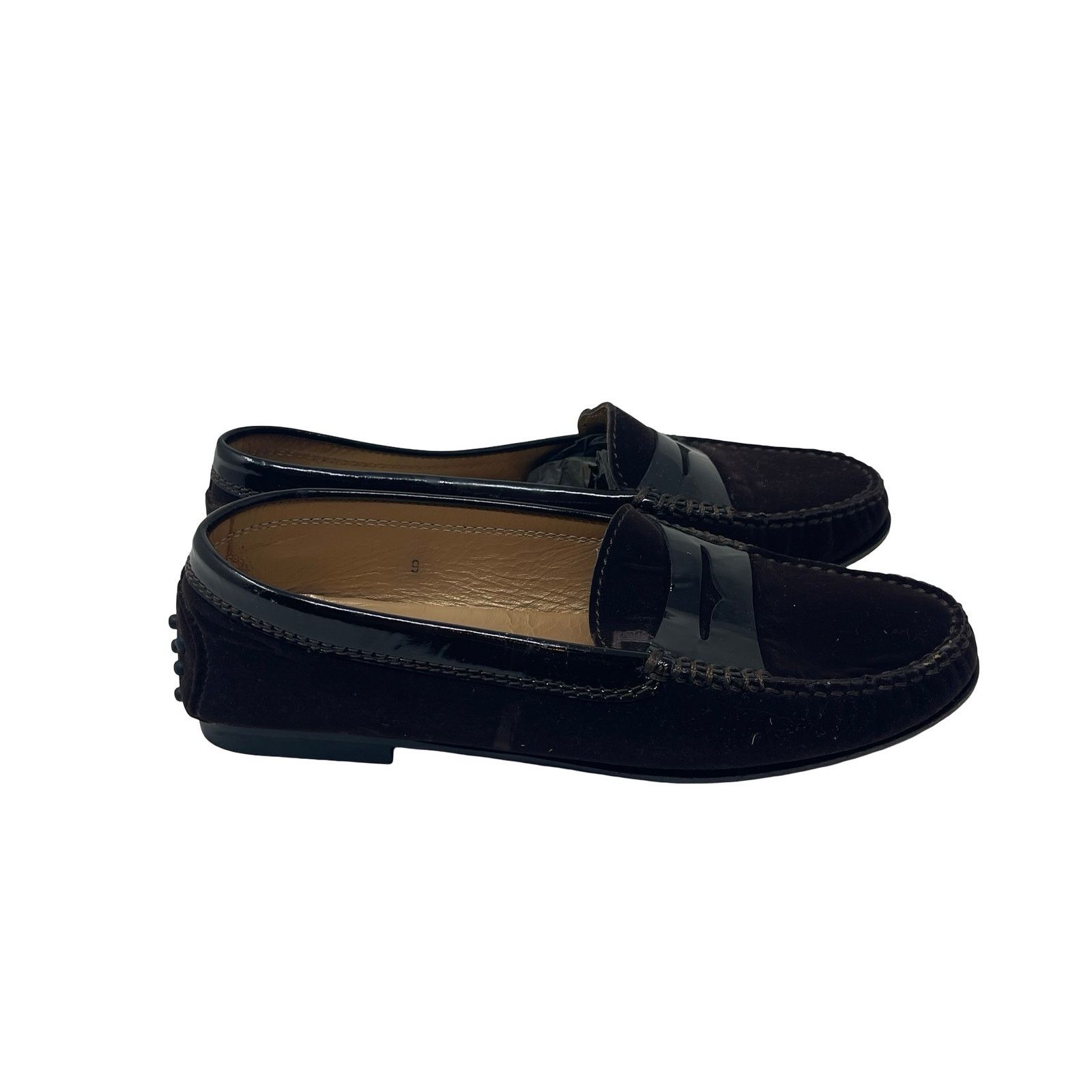 Tod's Tod’s Gommino Loafers in Chocolate Brown velvet sz 38 US 5.5 Size US 5 / IT 35 - 2 Thumbnail