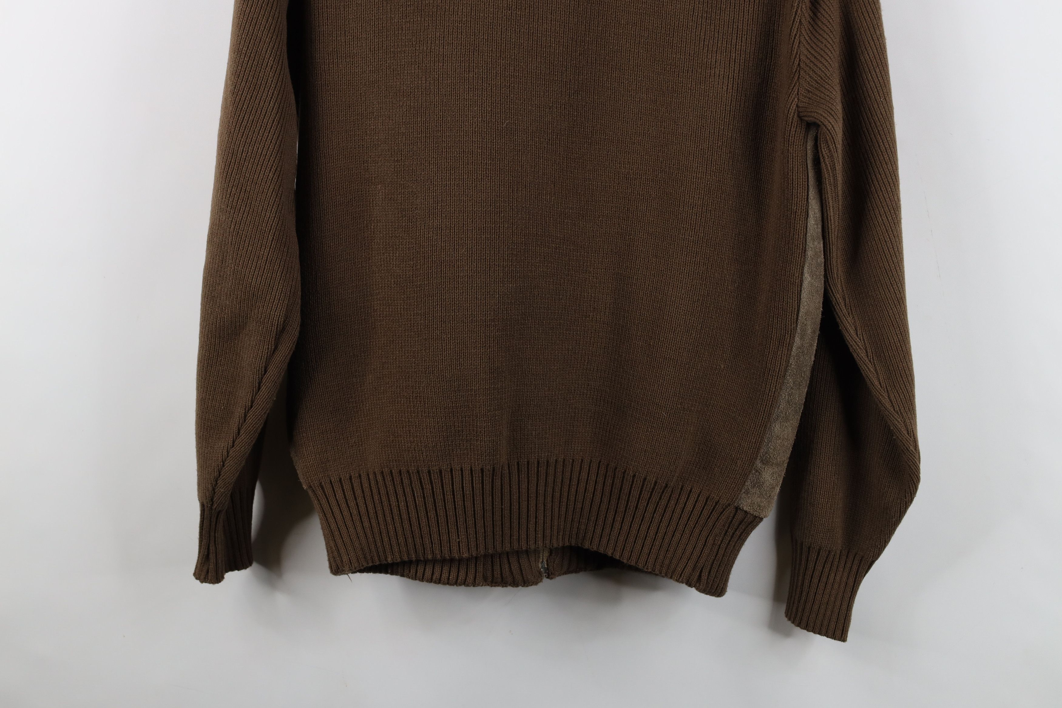 Vintage Vintage 70s Streetwear Leather Knit Sweater Jacket Swacket Size US L / EU 52-54 / 3 - 14 Thumbnail