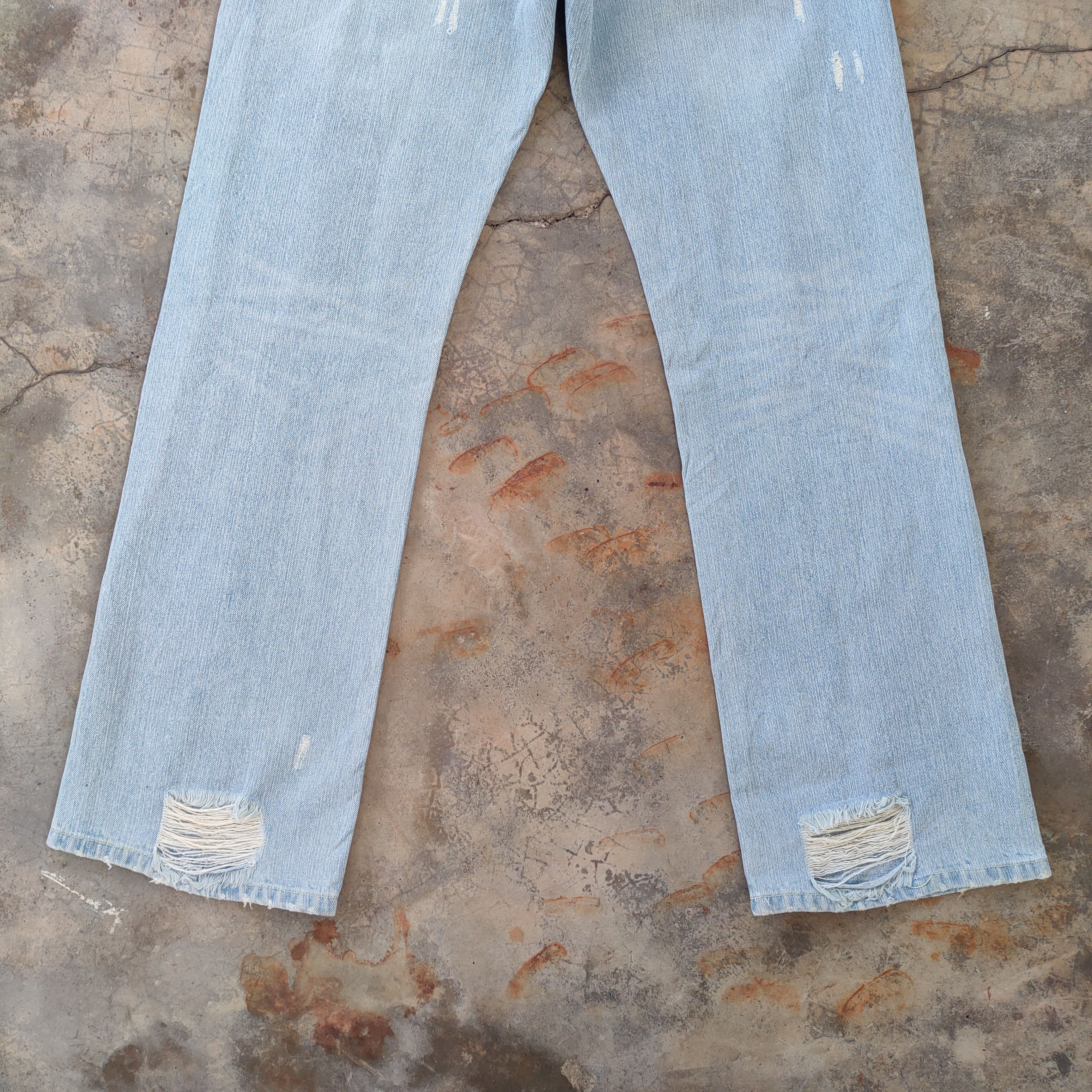 Abercrombie & Fitch W32 VINTAGE BOOTCUT FLARE FADED RIPPED JEANS PANTS Size US 32 / EU 48 - 11 Thumbnail