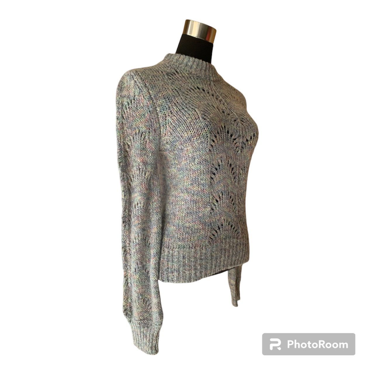 Designer NWT Pointelle Sweater - Dynamite Knitwear Collection Size XS / US 0-2 / IT 36-38 - 2 Thumbnail