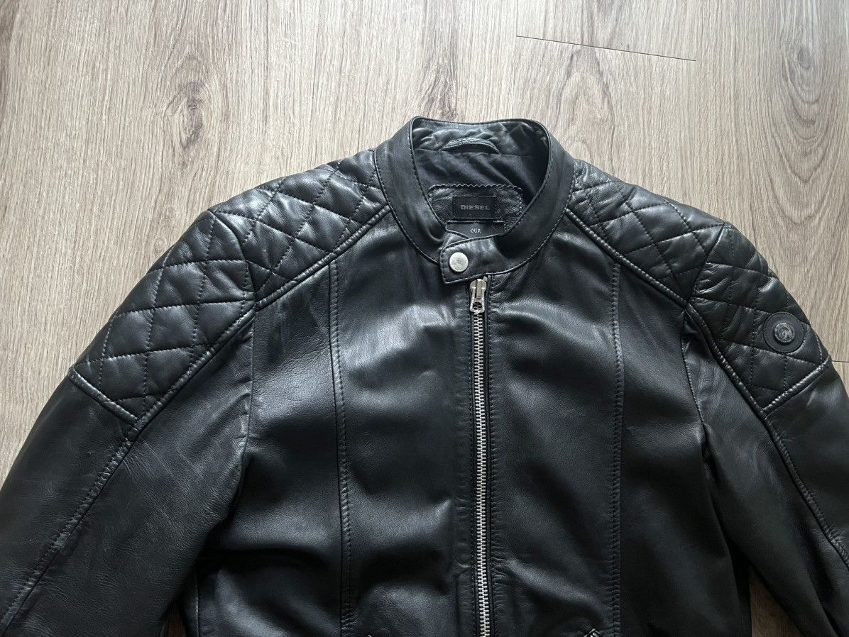 Diesel Diesel black leather moto jacket Size US L / EU 52-54 / 3 - 4 Thumbnail