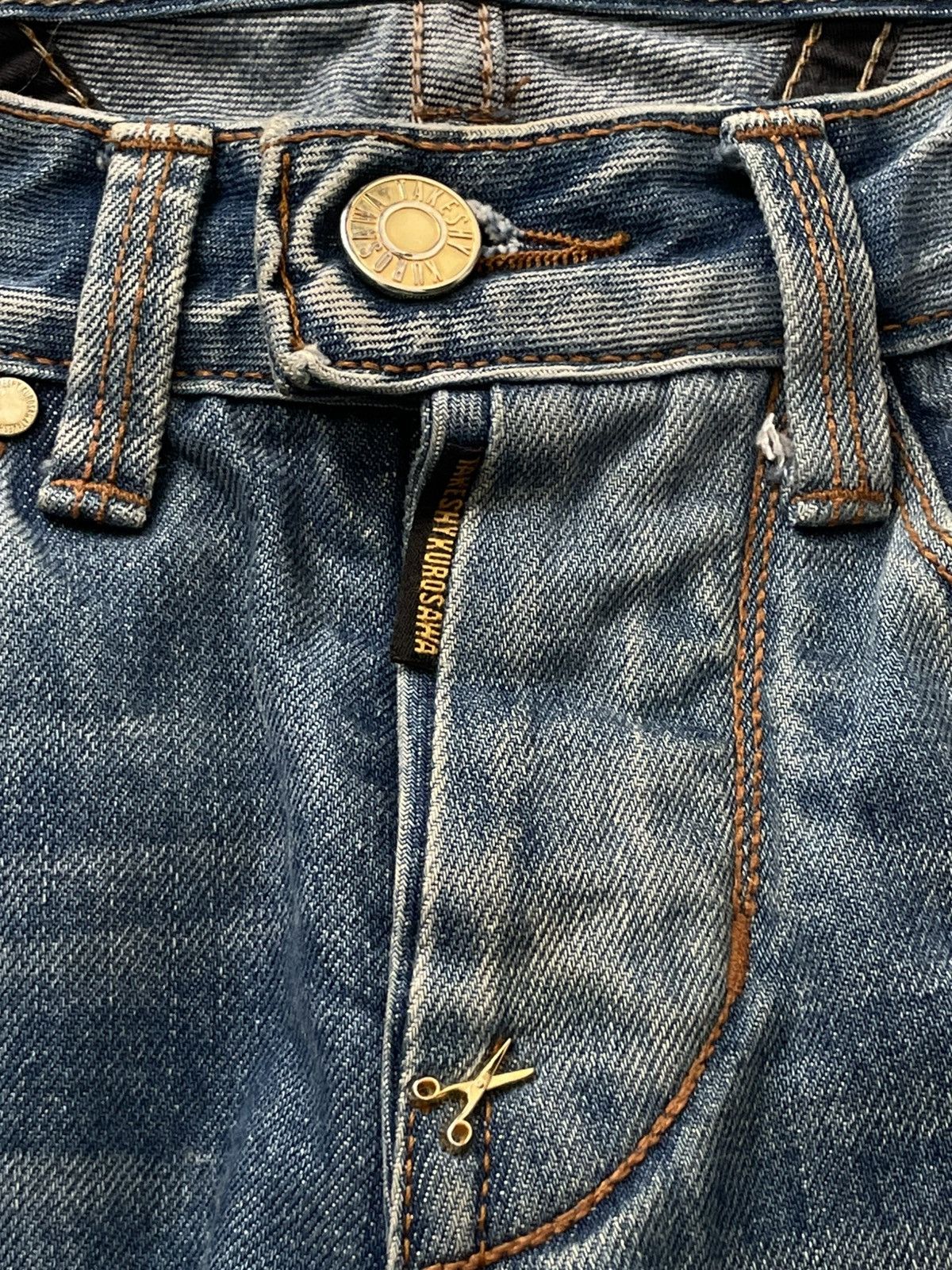 Takeshy Kurosawa Vintage Takeshy Kurosawa Japan Distressed Denim Jeans RARE Size US 32 / EU 48 - 6 Thumbnail