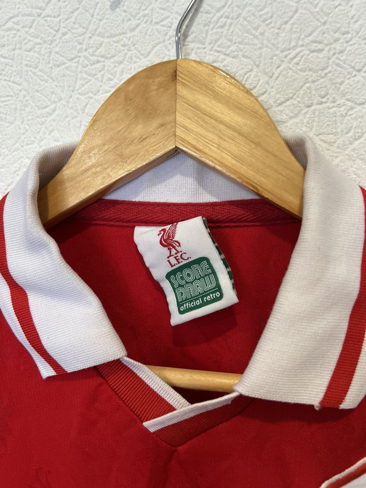 Vintage Liverpool 1996/1997 Home Soccer Jersey Football Score Draw Size US S / EU 44-46 / 1 - 3 Thumbnail