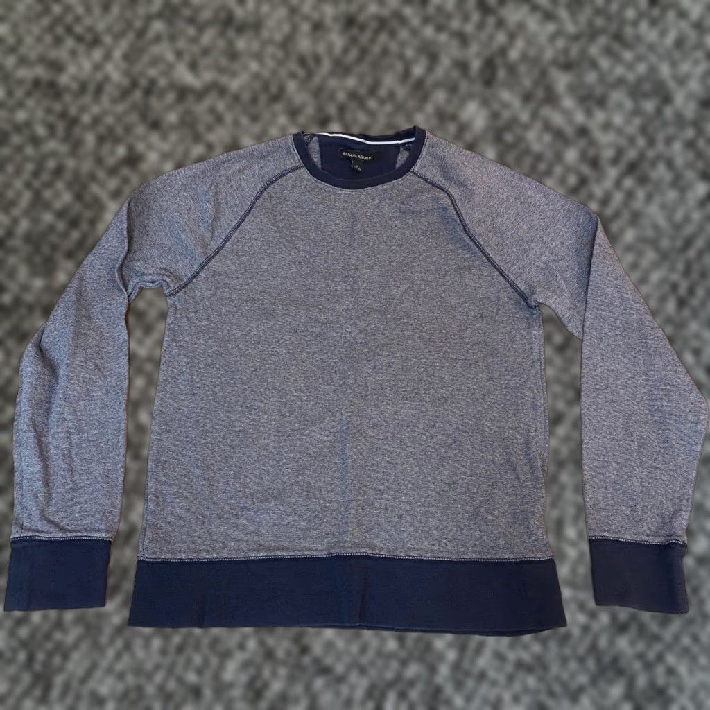 Banana Republic Banana Republic Sweatshirt Mens Medium Regular Crew Neck Long Sleeve Heathered Blue Raglan Knit Cotton Pullover Logo Size US M / EU 48-50 / 2 - 1 Thumbnail