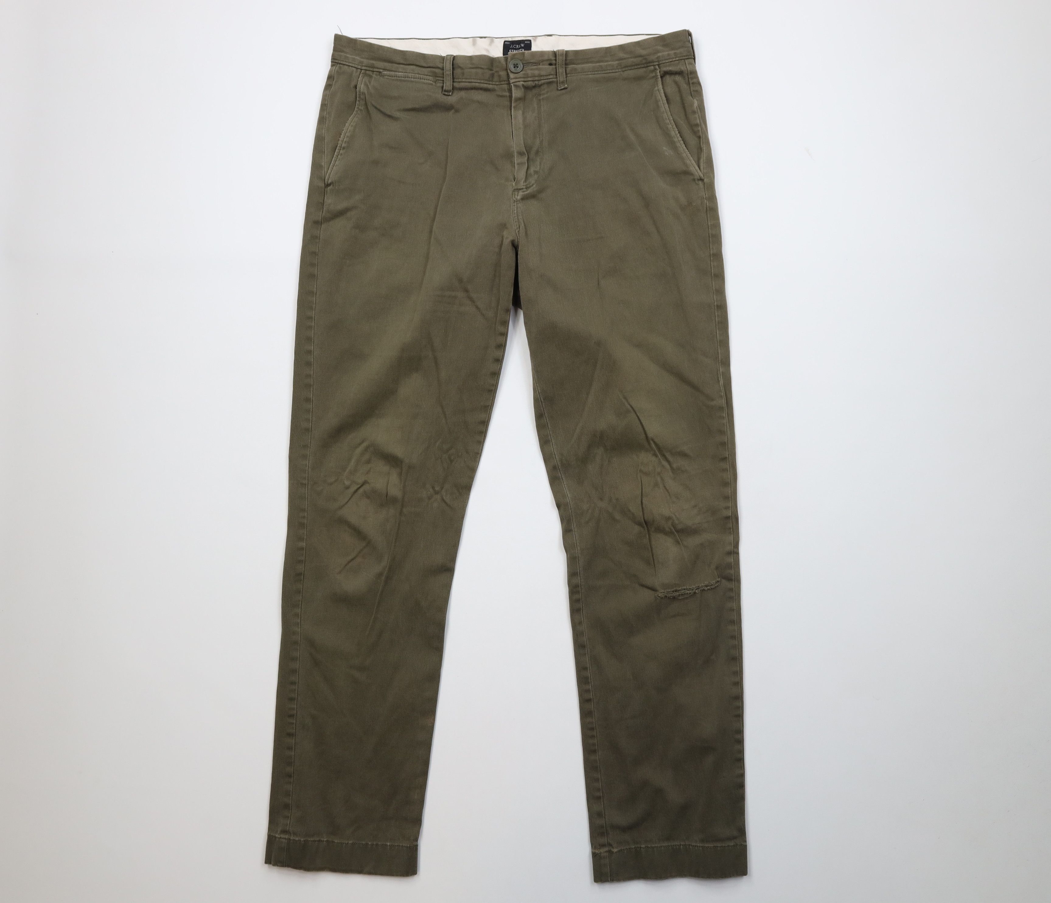 J.Crew J Crew 770 Straight Leg Stretch Chino Pants Olive Green Size US 33 - 1 Thumbnail