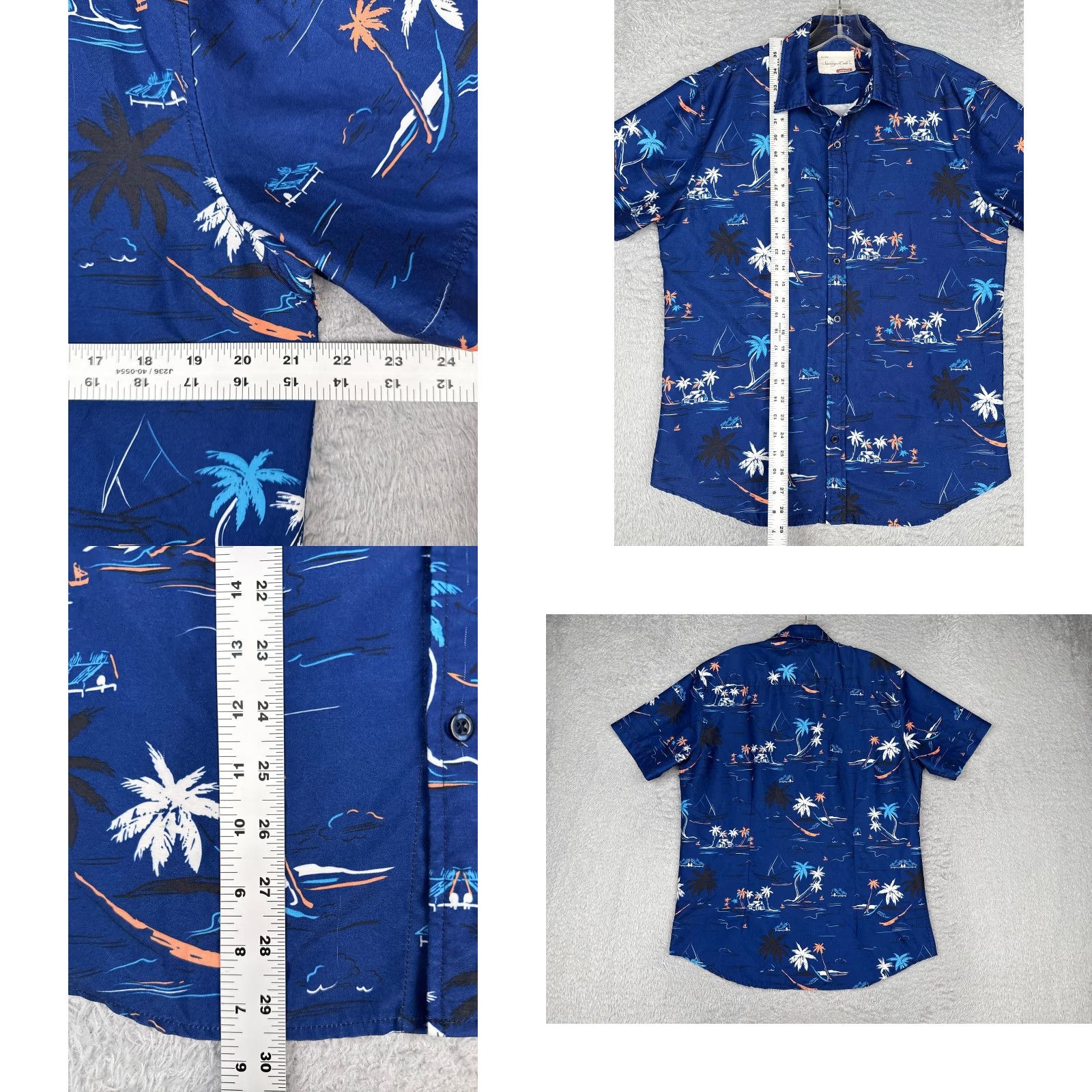 Sovereign Code Sovereign Code Shirt Men Medium Blue Button Up Hawaiian 100% Cotton Palm Hut Size US M / EU 48-50 / 2 - 8 Thumbnail