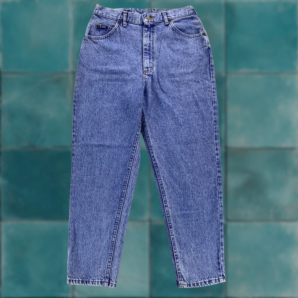 Lee VINTAGE Lee Jeans Womens 14P Petite Blue Relaxed Riders Tapered Ankle Denim USA 90s Size 36" / US 14 / IT 50 - 1 Thumbnail