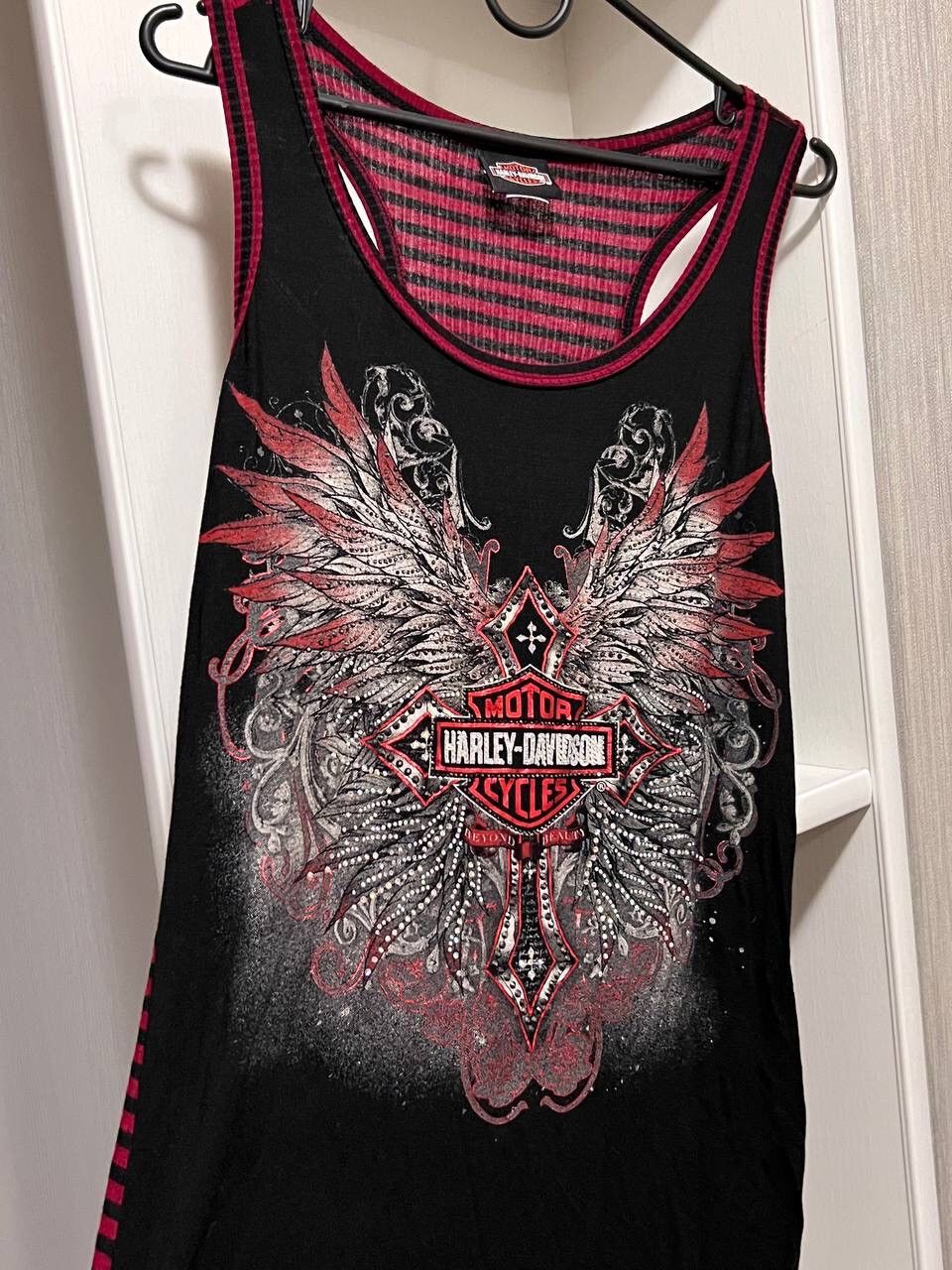 Harley Davidson × Vintage Vintage Y2K HARLEY DAVIDSON TANK TOP CRYSTAL Rhinestones Size M / US 6-8 / IT 42-44 - 3 Thumbnail