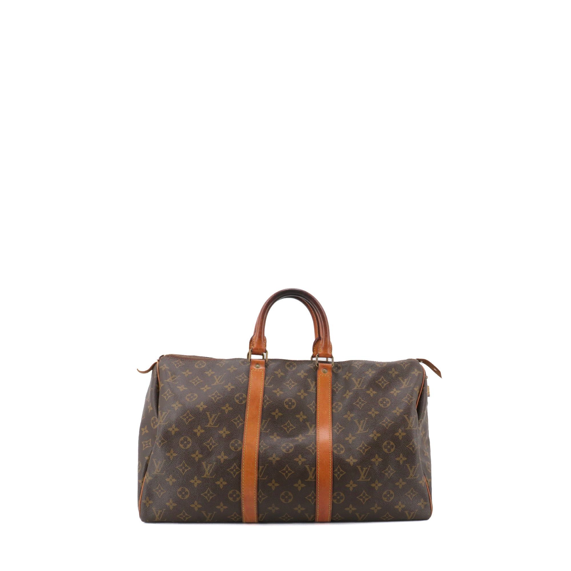 Louis Vuitton LOUIS VUITTON - Louis Vuitton Keepall 50 travel bag in vintage monogrammed canvas Size ONE SIZE - 1 Thumbnail