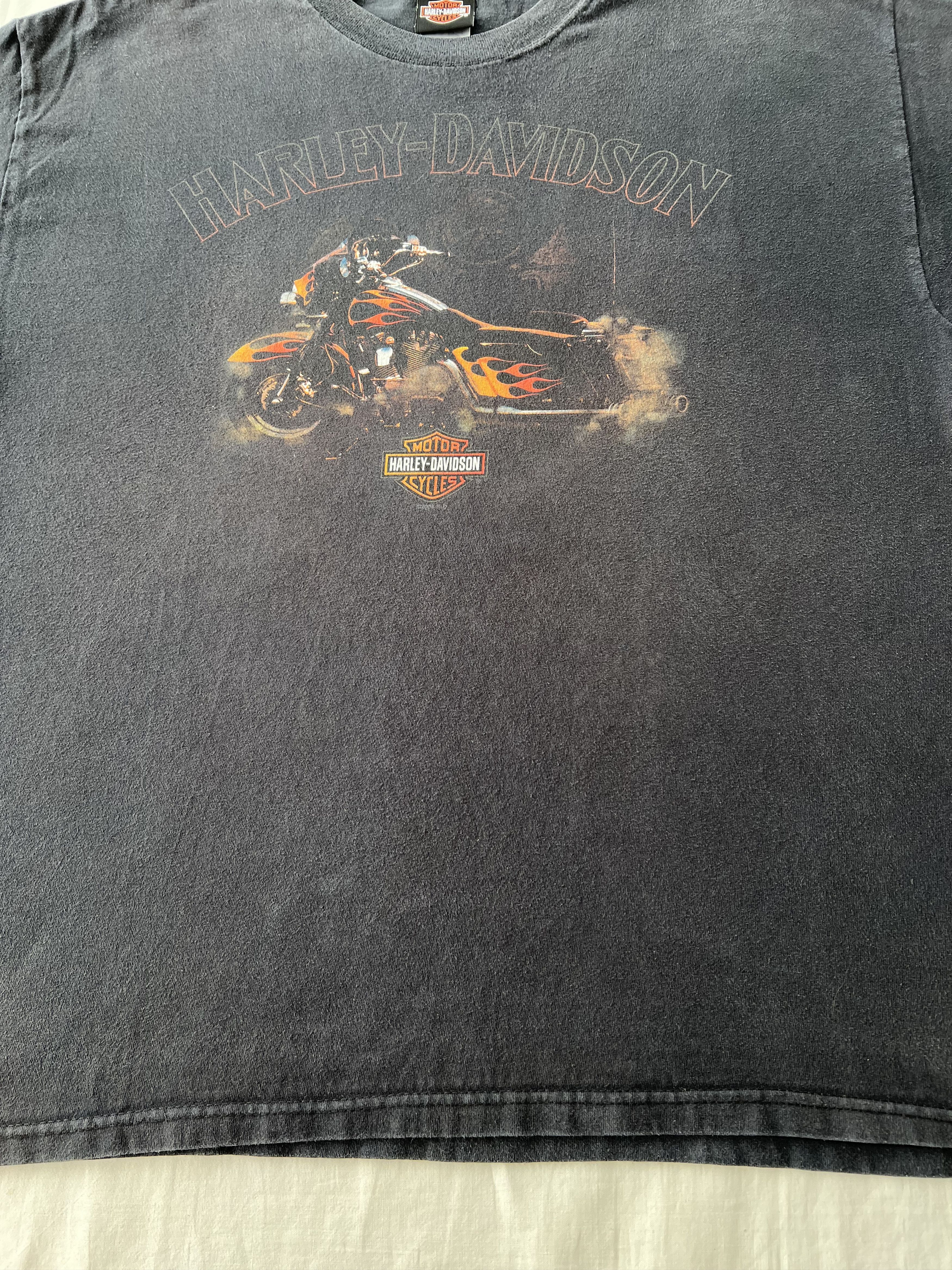 Harley Davidson Vintage 2006 Harley Davidson Motorcycle Fire Flame T-shirt Size US XL / EU 56 / 4 - 7 Thumbnail