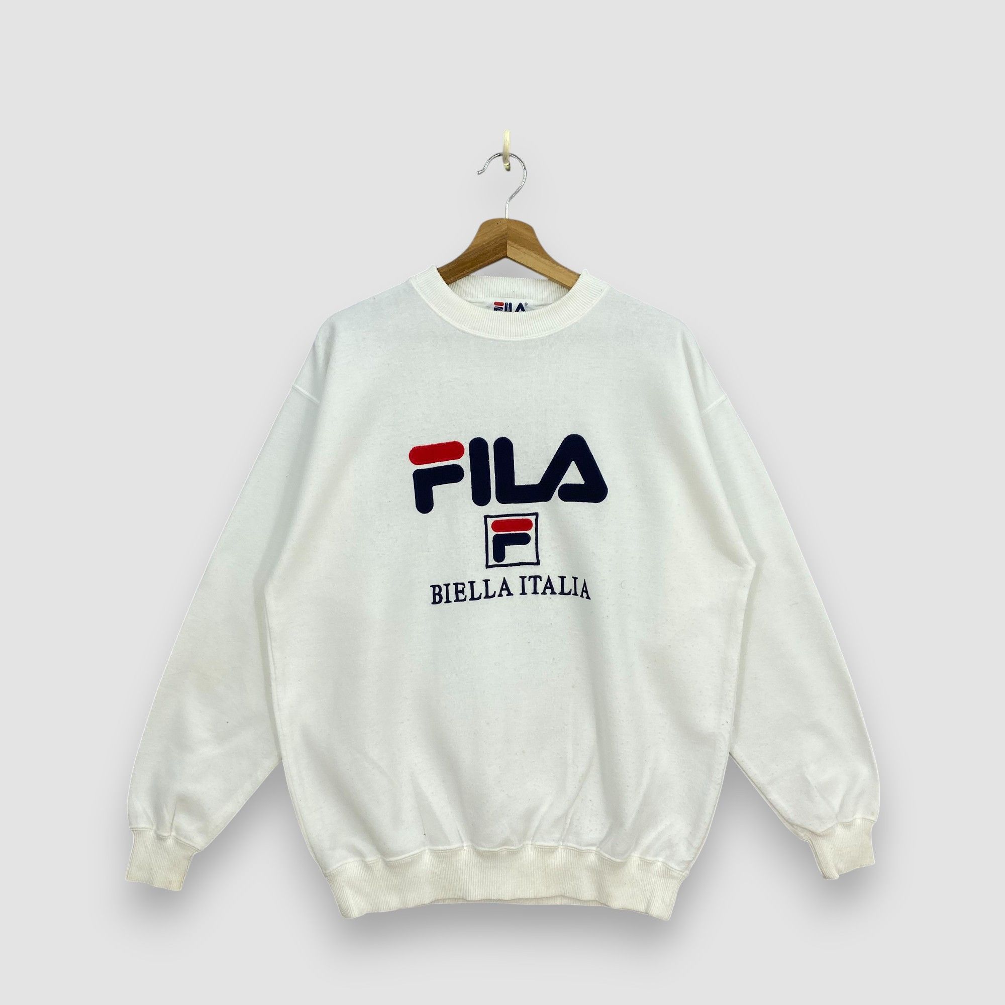 Fila Vintage 90s Fila Biella Italia Pullover Sweatshirt Size US L / EU 52-54 / 3 - 1 Thumbnail
