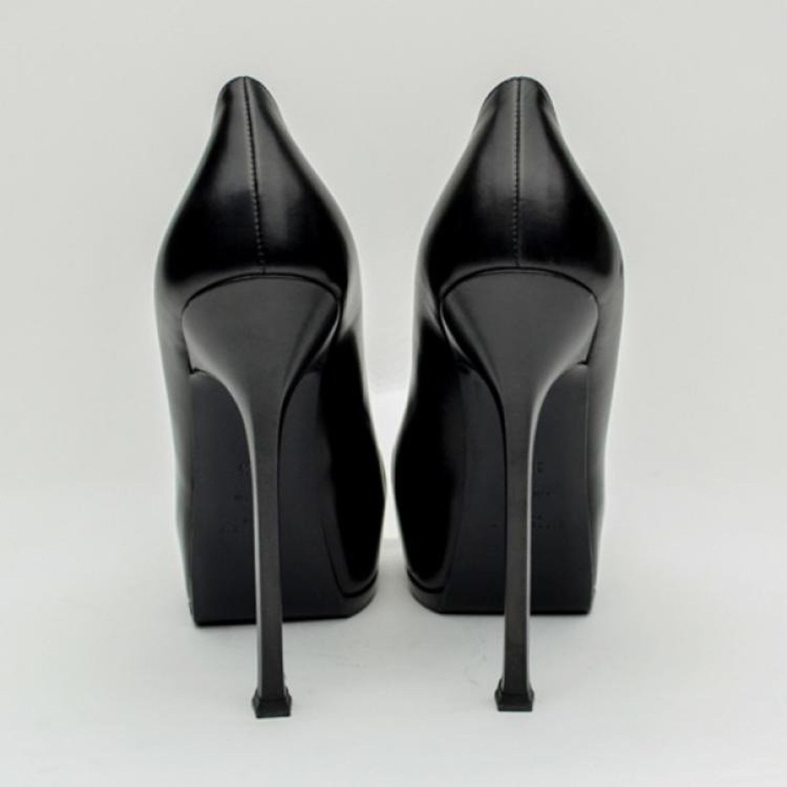 Saint Laurent Paris SAINT LAURENT LEATHER TRIBTOO 105 PLATFORM PUMPS BLACK 42 Size US 12 / IT 42 - 7 Thumbnail