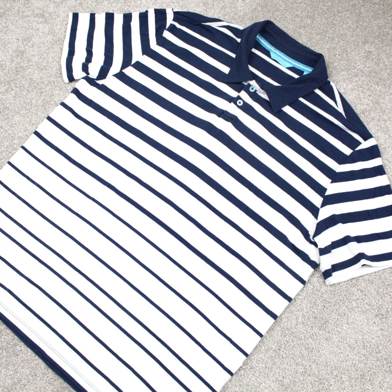 Tori Richard Tori Richard Honolulu Polo Shirt Men XL Blue/White Cotton Short Sleeve Pullover Size US XL / EU 56 / 4 - 3 Thumbnail