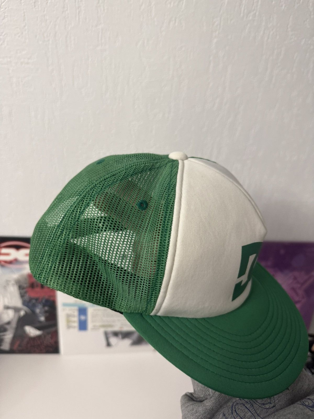 DC DC Shoes Green White Logo Trucker Cap streetwear Y2K Size ONE SIZE - 5 Thumbnail