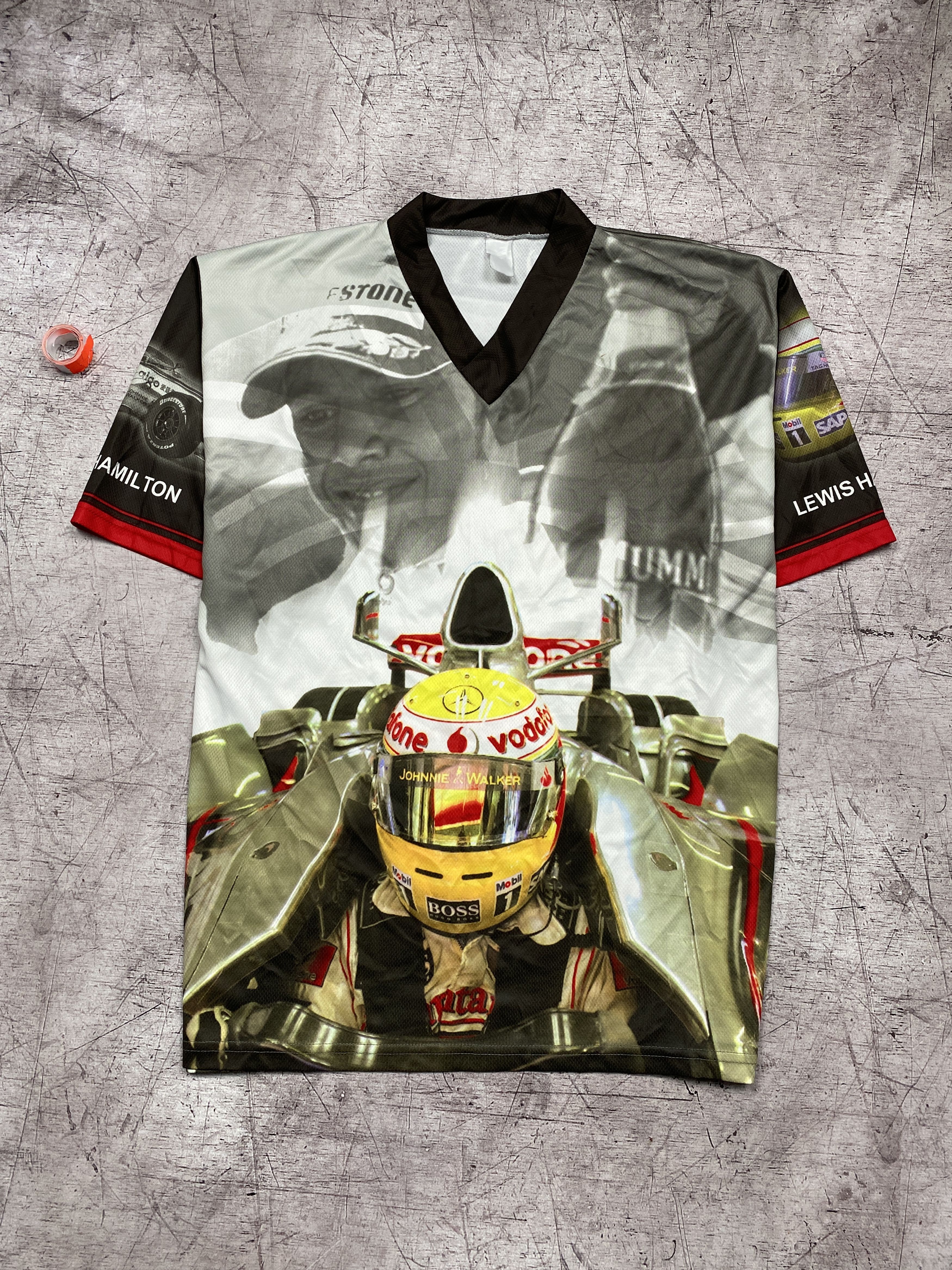 Hamilton × Mercedes-Benz Lewis Hamilton Mercedes Benz Vintage Mens Racing T-Shirt Size US L / EU 52-54 / 3 - 1 Thumbnail