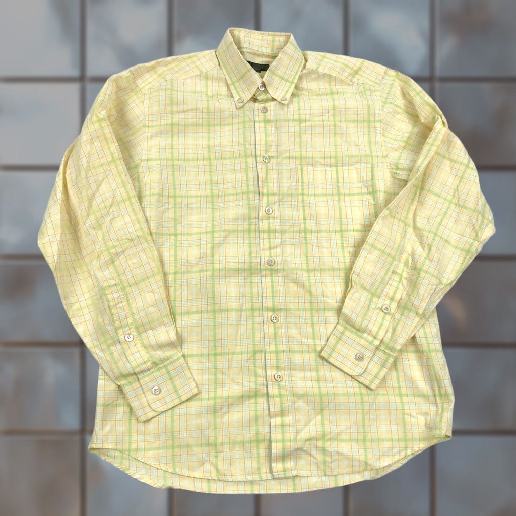 Ermenegildo Zegna Ermenegildo Zegna Shirt Mens M Yellow Check Long Sleeve Button Up Size US M / EU 48-50 / 2 - 1 Thumbnail