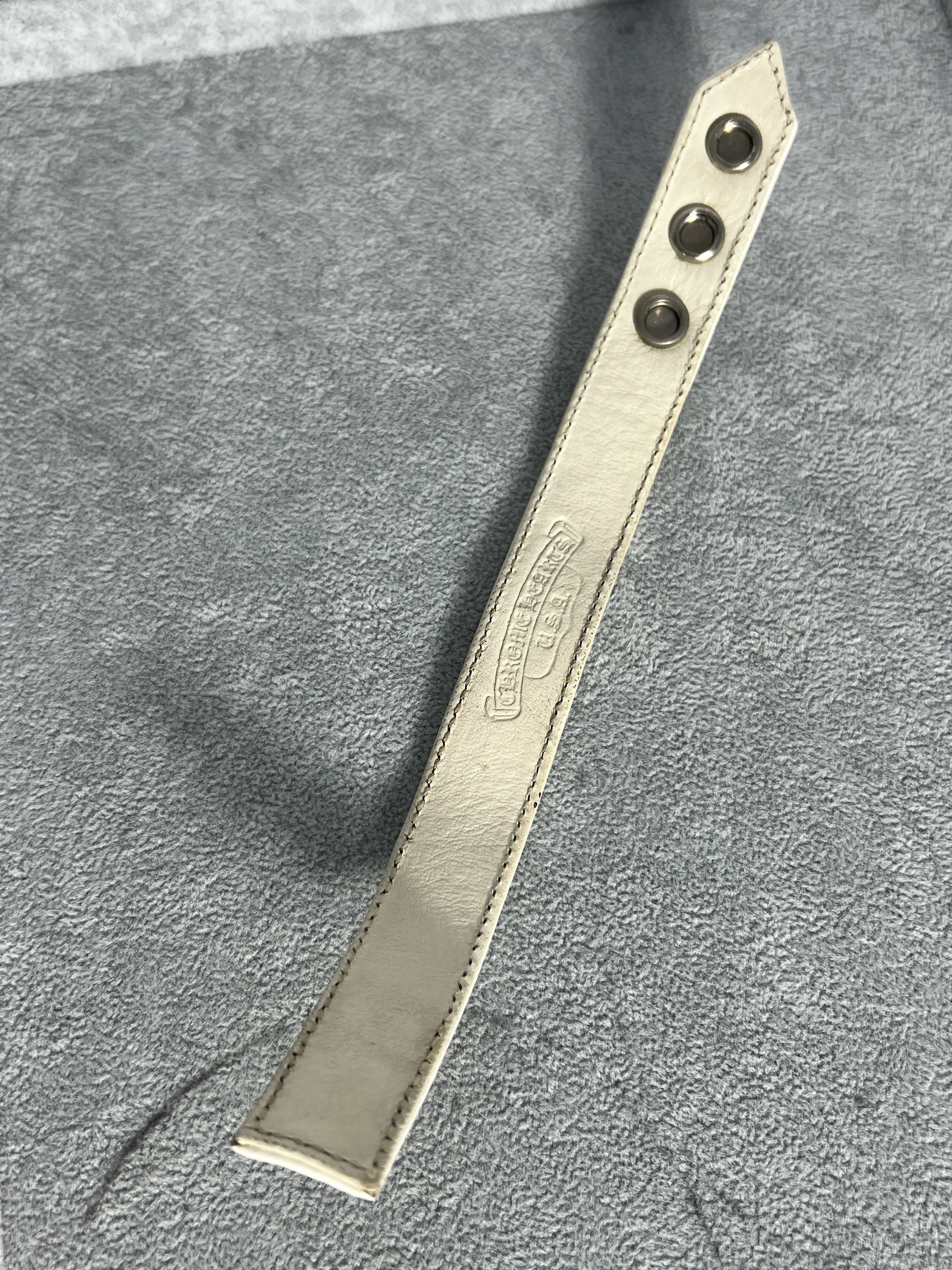 Chrome Hearts Chrome Hearts White Leather Bracelet 3 Star Stud 925 Size ONE SIZE - 9 Thumbnail