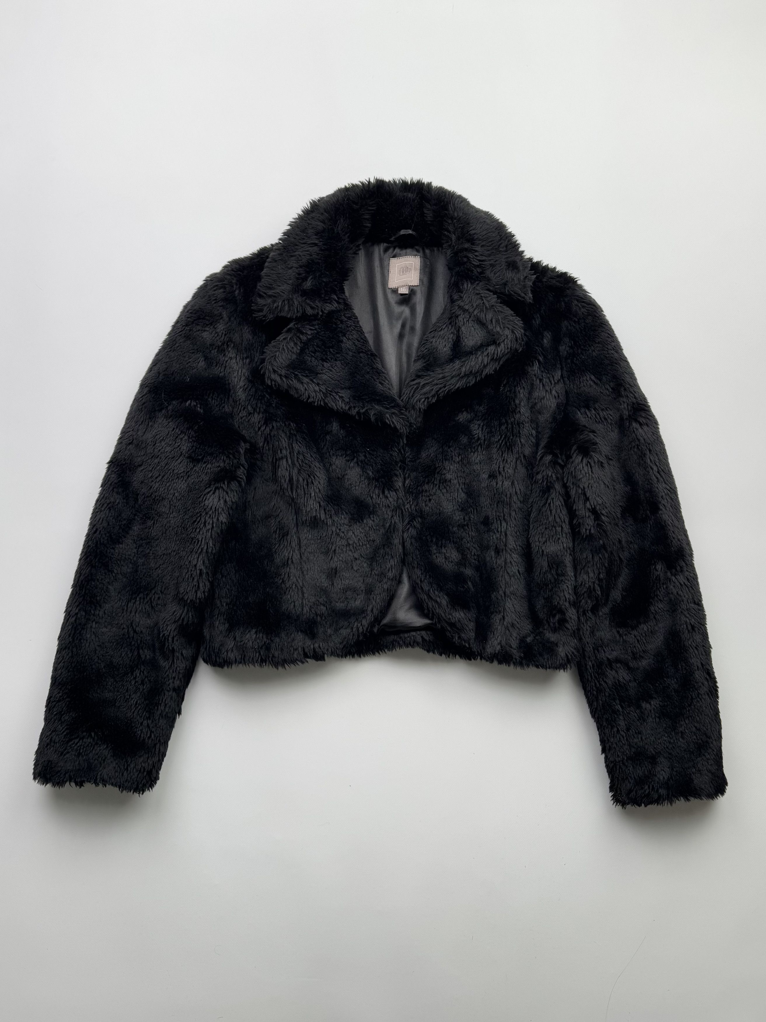 Vintage Cropped Faux Fur Jacket B393(V453)