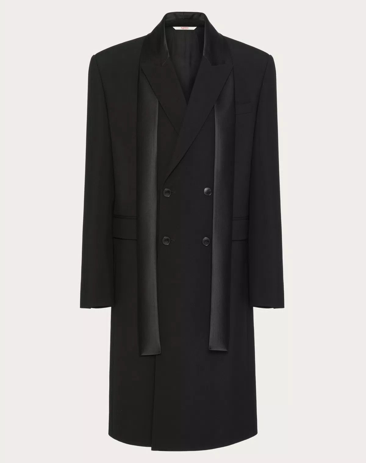 Valentino oc11z0725 Double Breasted Wool Coat in Black Size US S / EU 44-46 / 1 - 1 Thumbnail