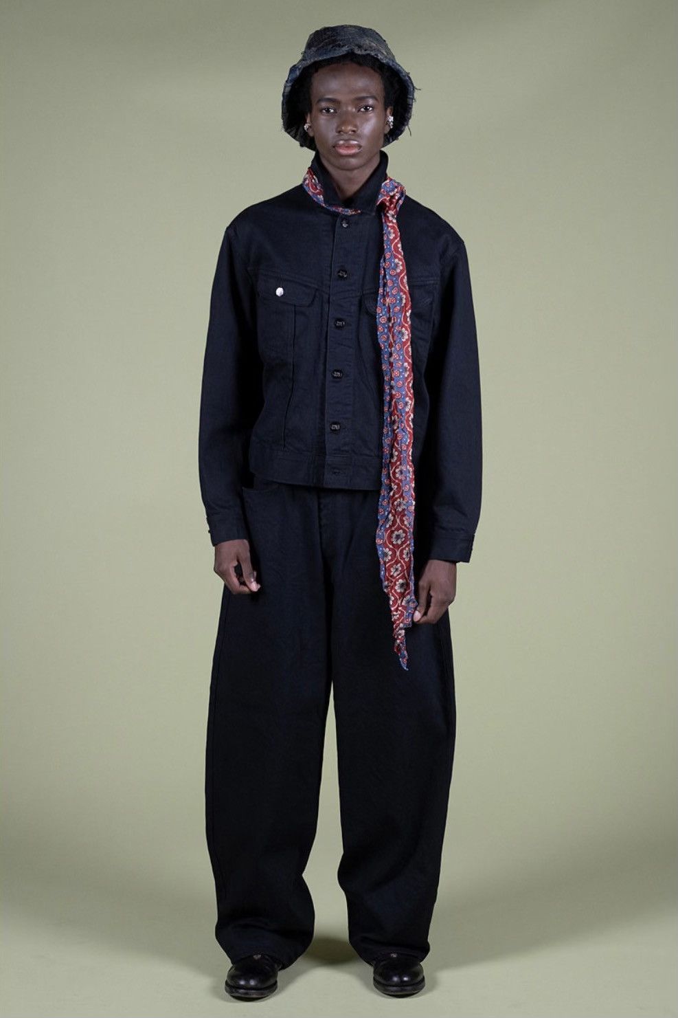 Kapital 14oz Black x Black Denim Club Baggy 5-Pocket Pants Size US 32 / EU 48 - 1 Thumbnail