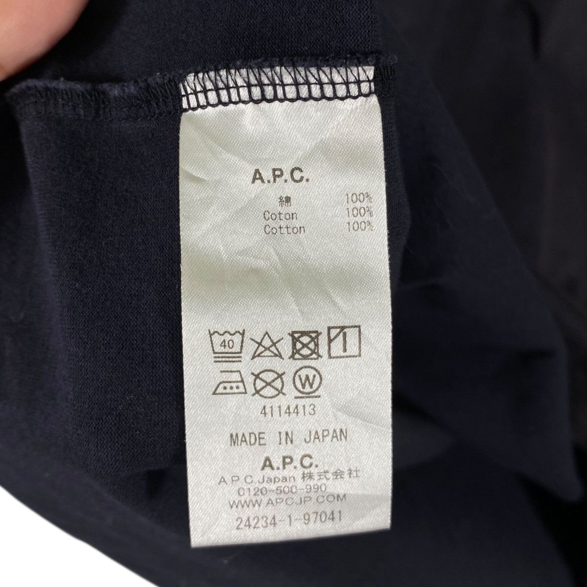 A.P.C. × Japanese Brand A.P.C. Rue Madame Paris Spellout Logo Faded Tee Shirt Size US XS / EU 42 / 0 - 7 Thumbnail