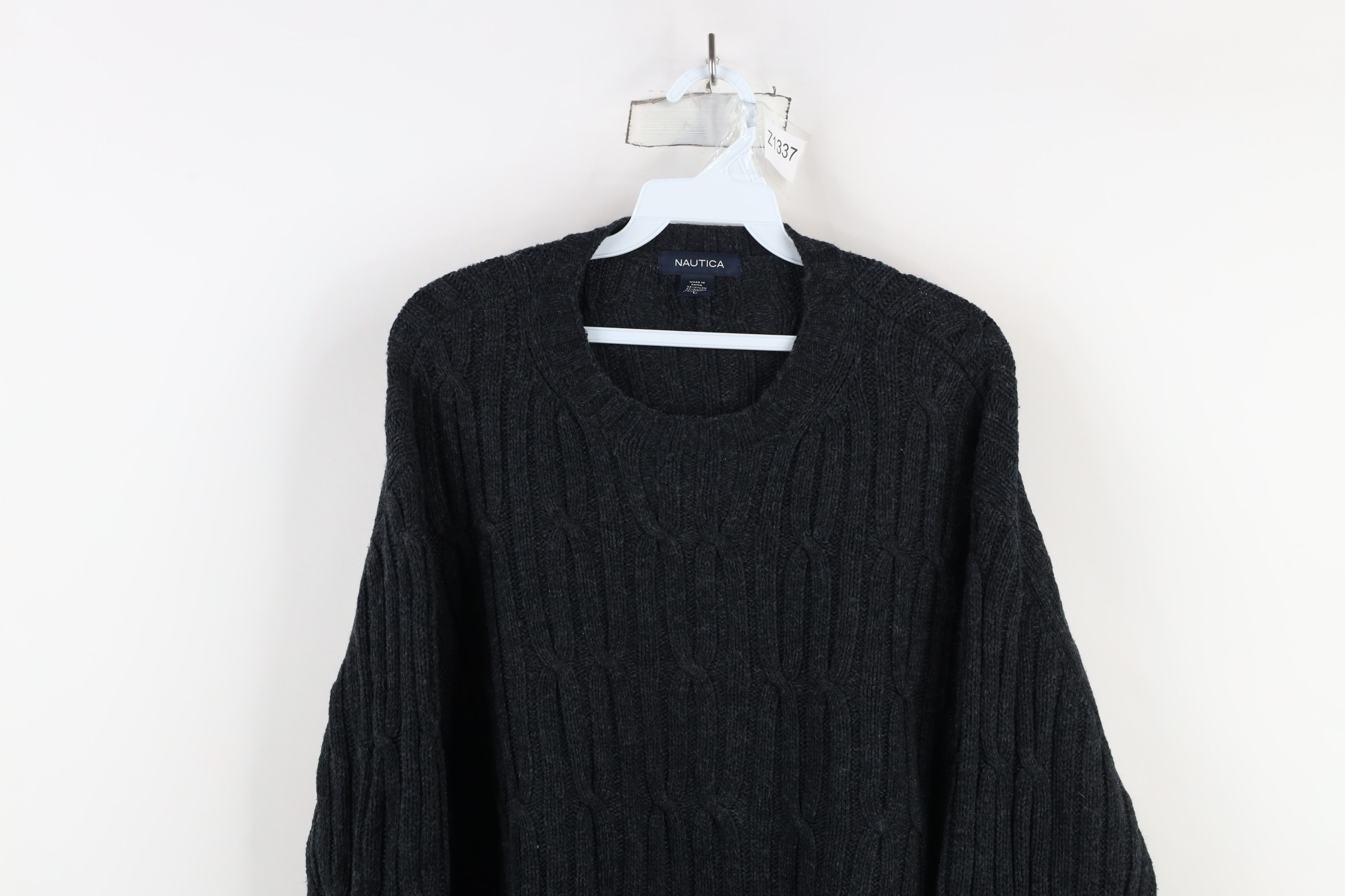 Nautica × Vintage Vintage 90s Nautica Chunky Fisherman Cable Knit Sweater Size US L / EU 52-54 / 3 - 2 Thumbnail