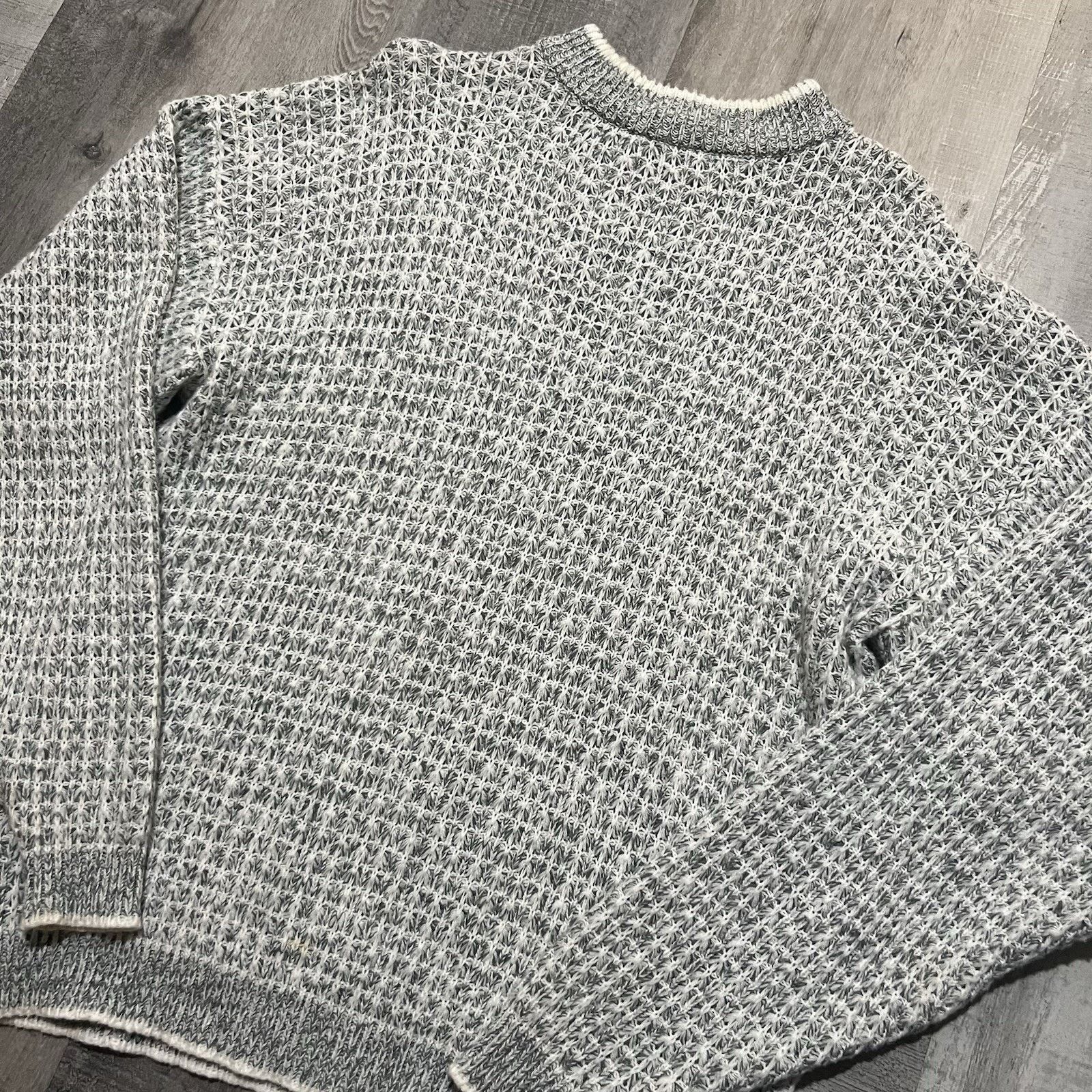 Vintage VTG Street Closed Grey/White Daisy Stitch 90s Mens Sweater M Size US M / EU 48-50 / 2 - 3 Thumbnail