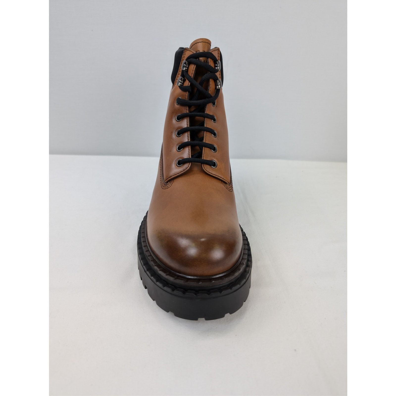 Prada o1rshd1 Leather and recycled nylon ankle boots Cognac Size US 9.5 / EU 42-43 - 14 Thumbnail