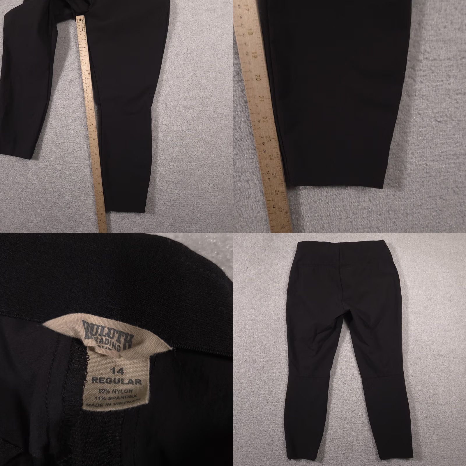 Vintage Duluth Trading Pants Womens 14 Black Nylon Stretch Hiking Tapered Ankle Pants Size 36" / US 14 / IT 50 - 8 Thumbnail